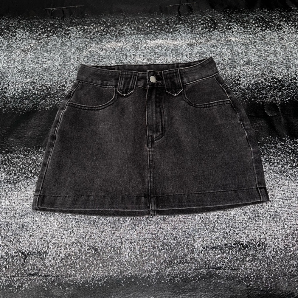 Black Denim Skirt